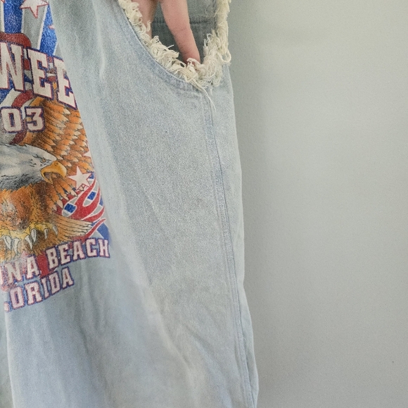 Lighting Clothing L Vest Shirt Mens Denim Bike Week 2003 Daytona Beach Florida - Picture 15 of 16